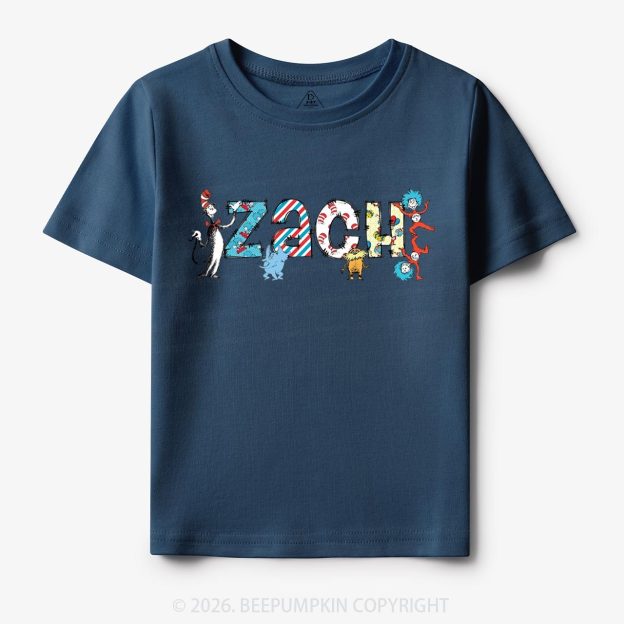 Personalized Seuss‑Style Letter Art Toddler&Kids Tees