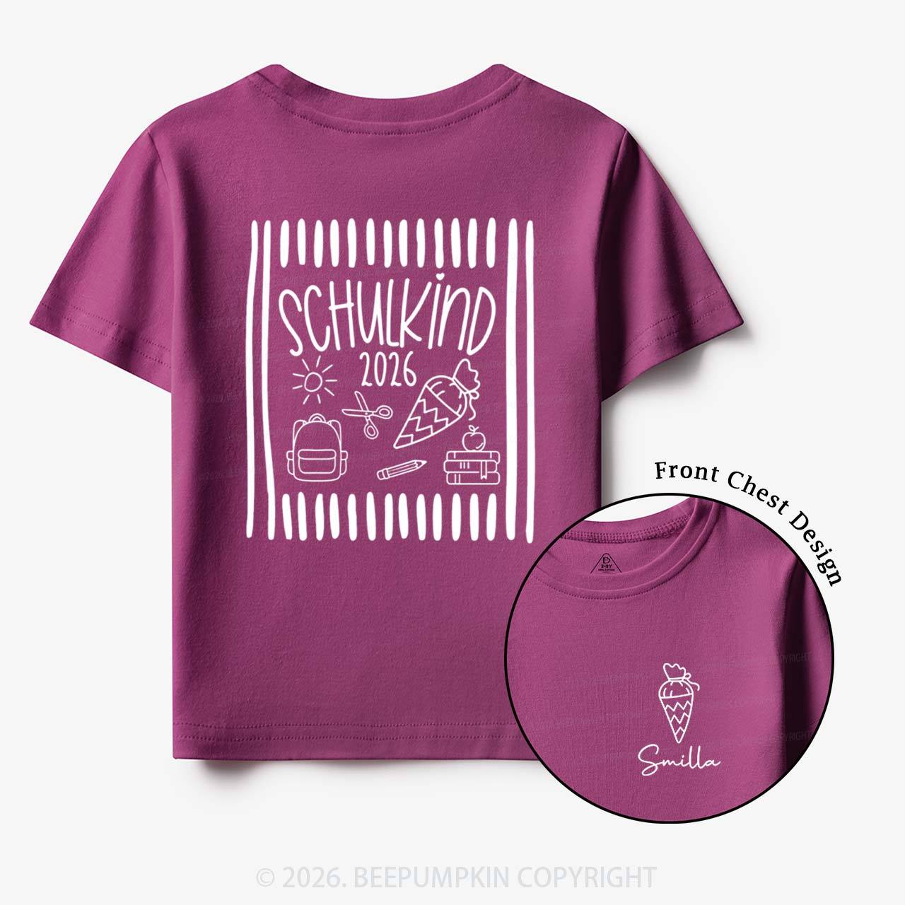 Personalized Name & Year Schoolchild Toddler&Kid's Tees