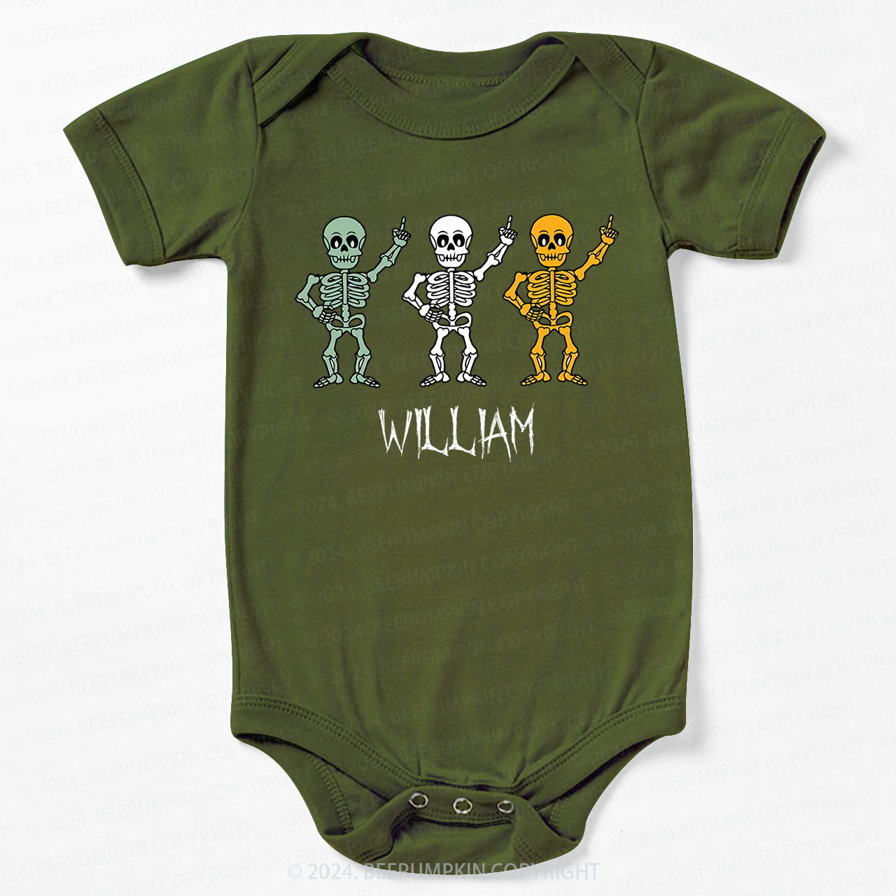 Personalized Halloween Skeleton Bodysuit For Baby