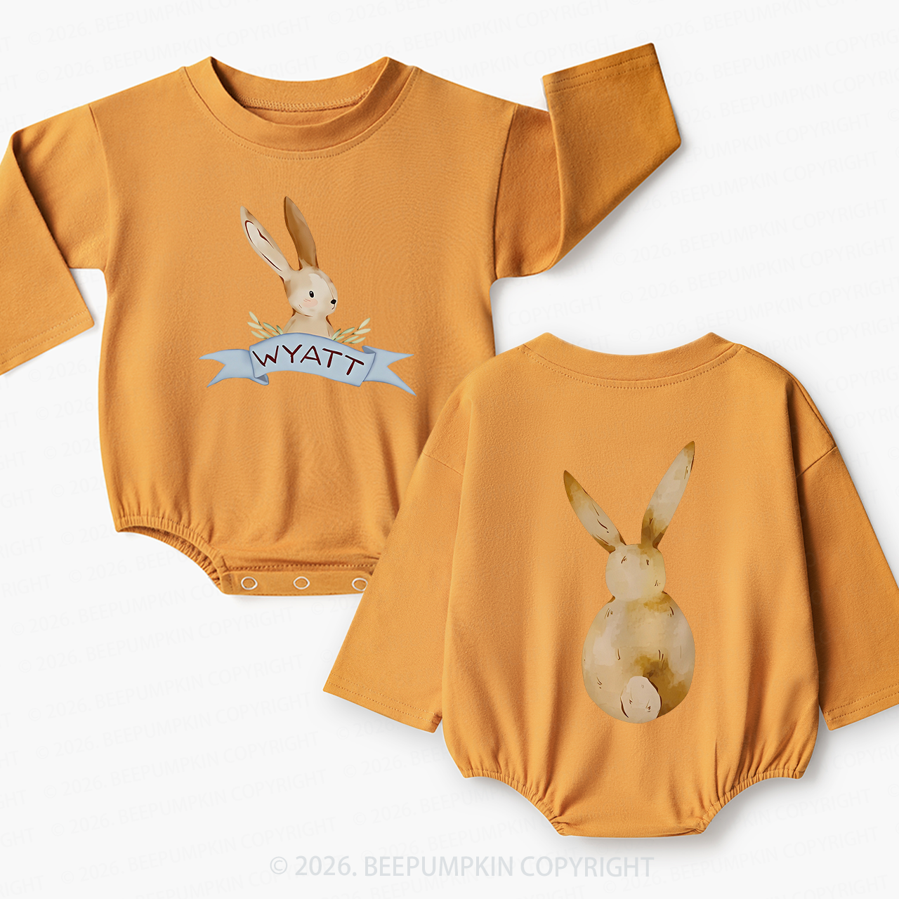 Personalized Peekaboo Bunny Baby Bubble Romper