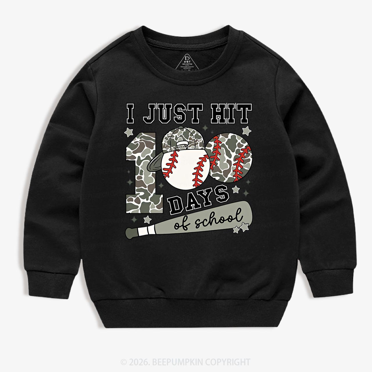 I Just Hit 100 Days Baseball School Toddler&Kid's Sweatshirt