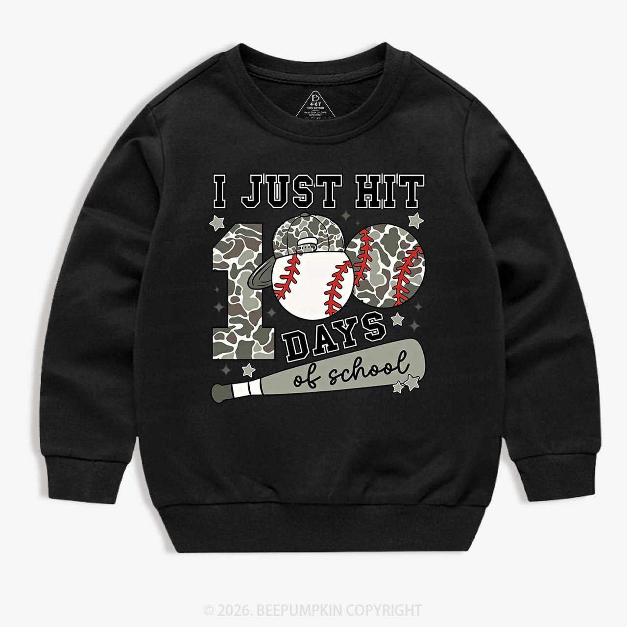 I Just Hit 100 Days Baseball School Toddler&Kid's Sweatshirt