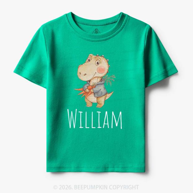 Personalized Watercolor Dino Friend Toddler&Kid's Tees