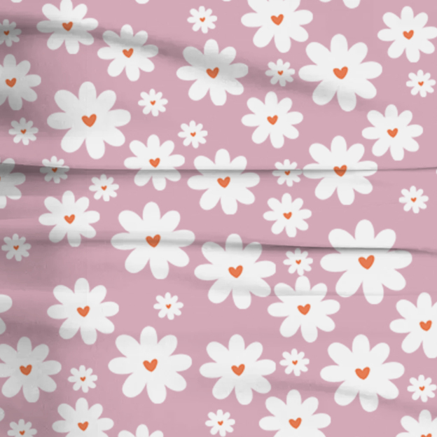 Heart Daisy Two-Piece Pajama Set For Kids