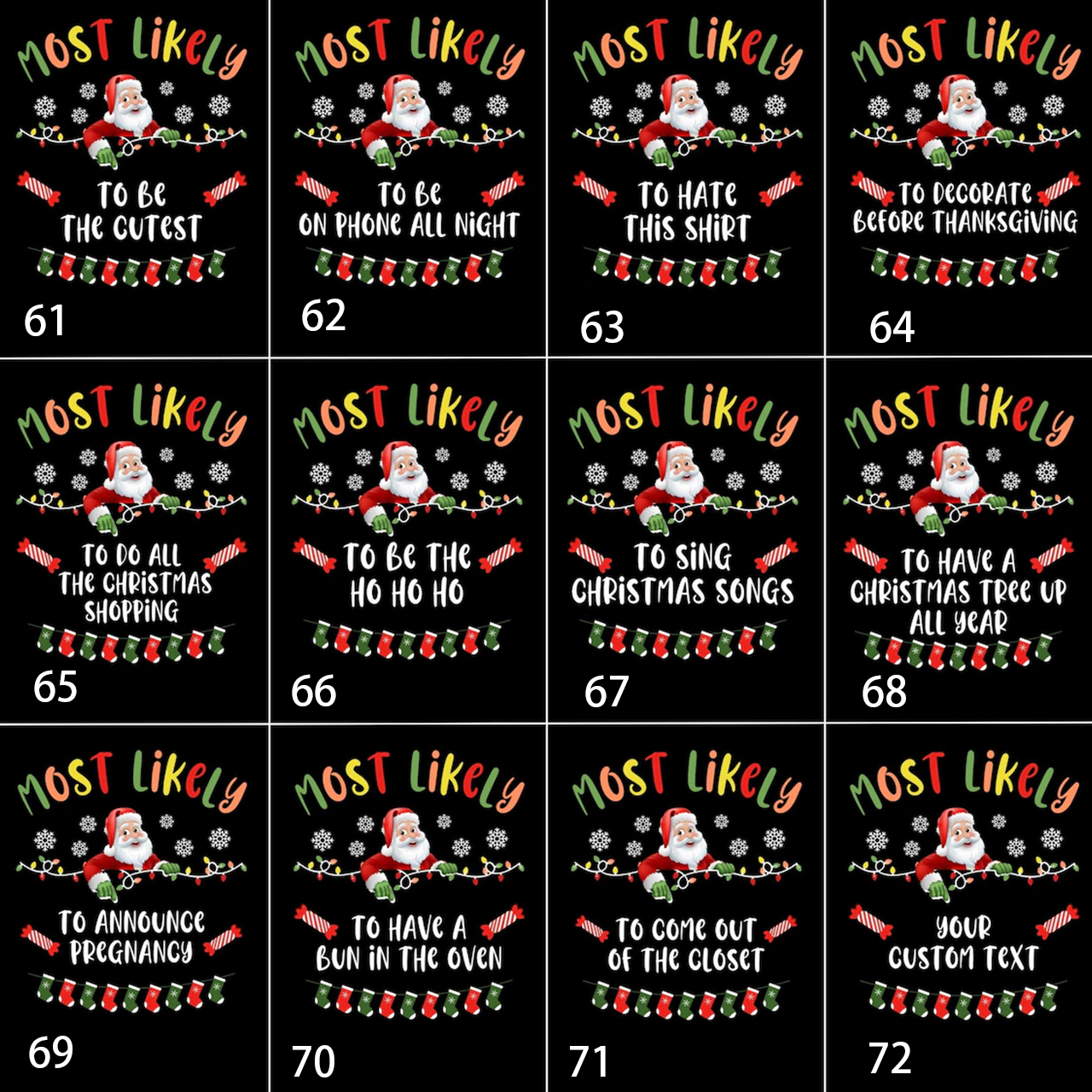 Customizable Holiday Apparel Most Likely To Family Matching Tees Beepumpkin