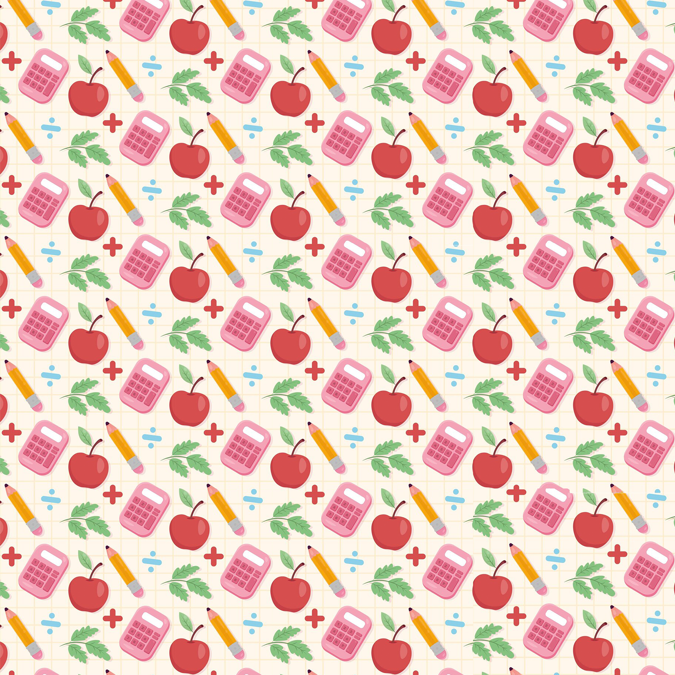 Red Apple Back To School All Over Print Kids Tees