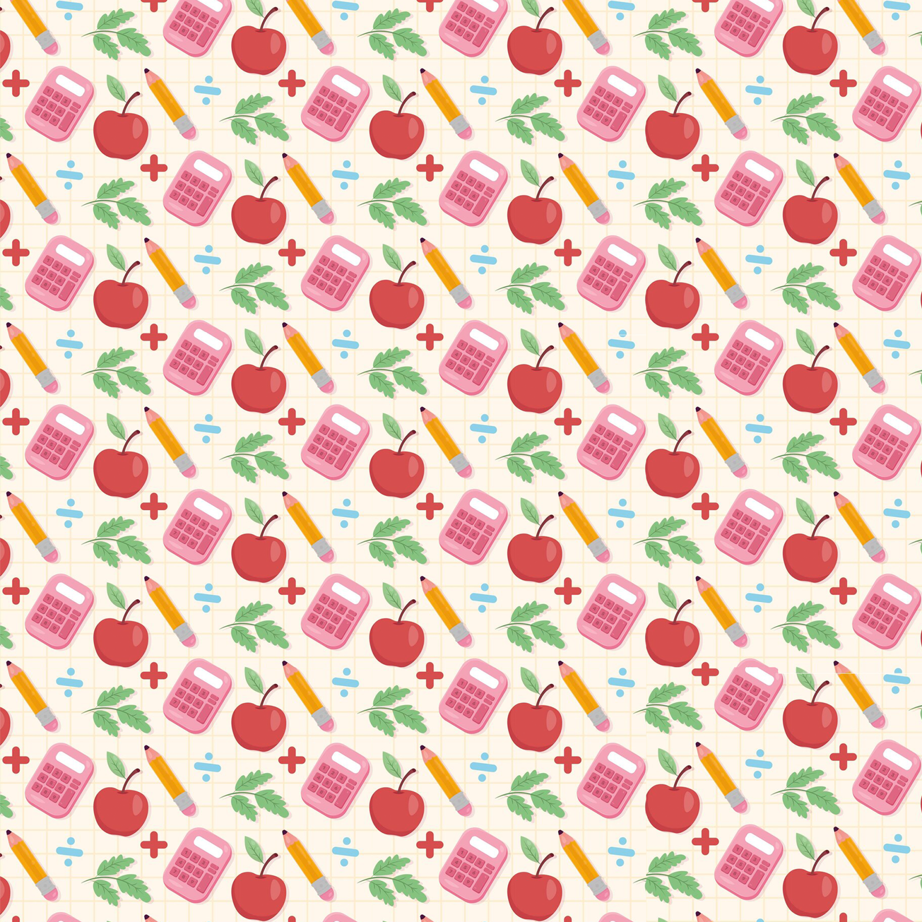 Red Apple Back To School All Over Print Kids Tees