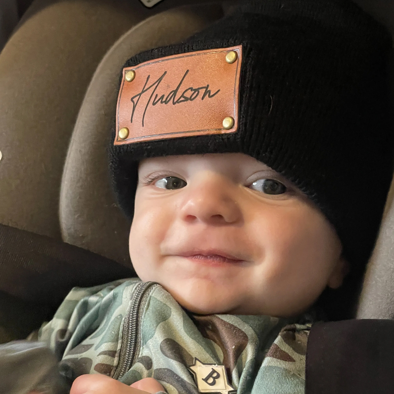 Signature Beanie/hat (Vegan Leather Patch)