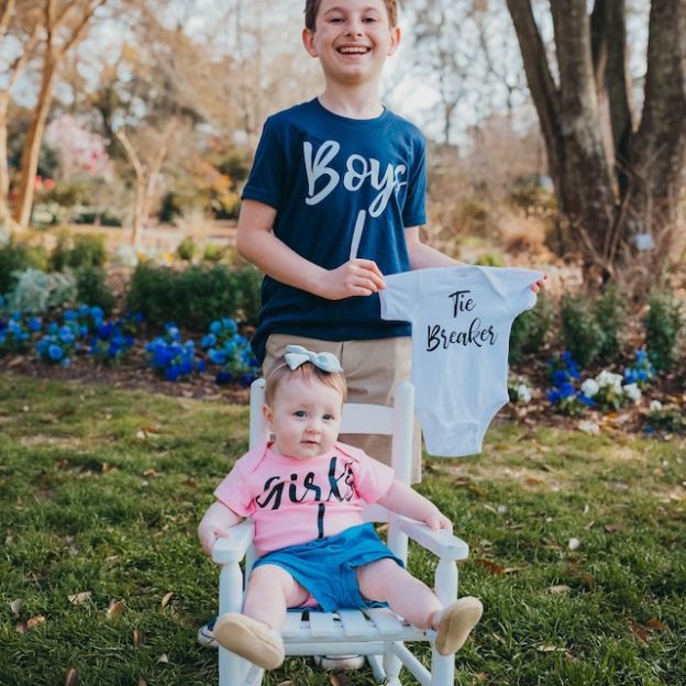 Tie breaker Boys Girls Matching Sibling T-Shirts