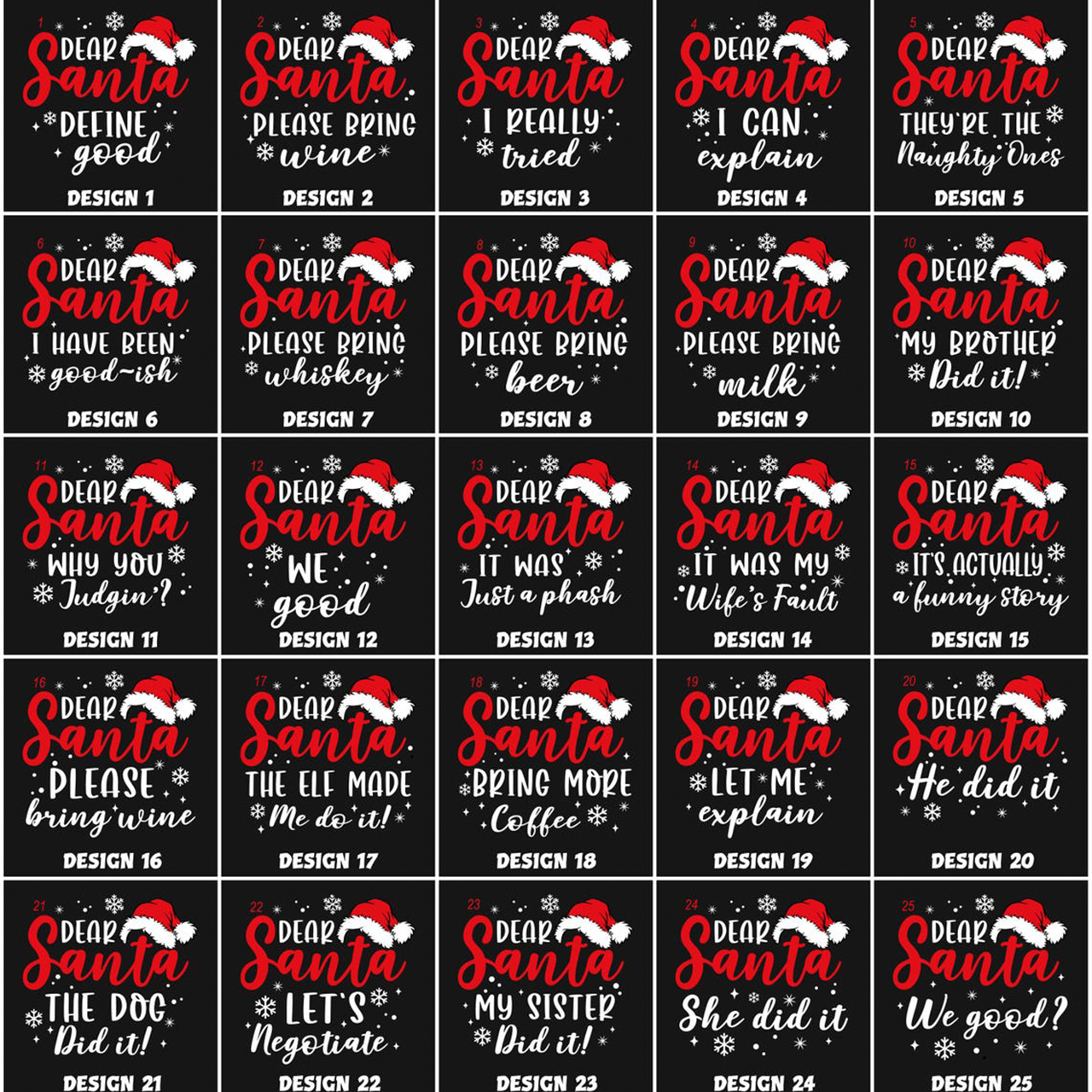 Personalized Dear Santa Group Christmas Family Matching T-Shirts Beepumpkin