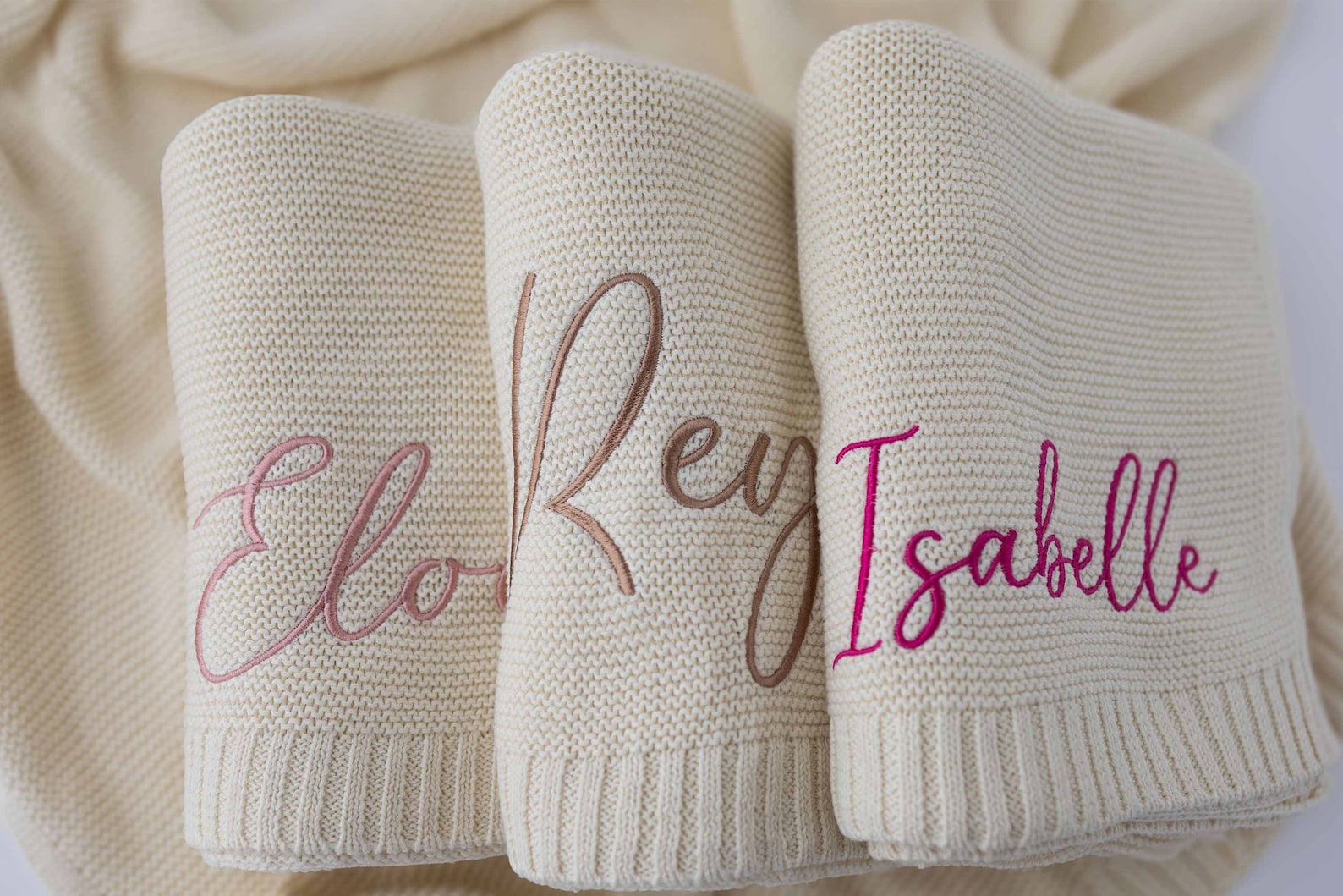 Personalized Baby Name Soft Cotton Knit baby blanket