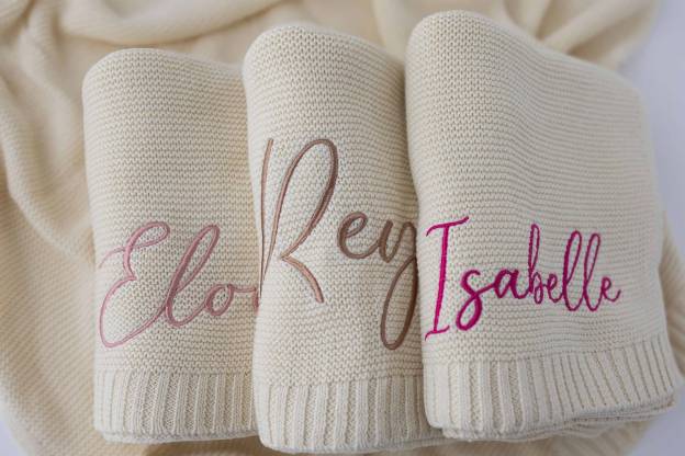 Personalized Baby Name Soft Cotton Knit baby blanket