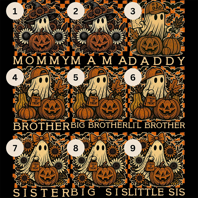 Personalized Pumpkin Patch Ghosts Halloween Family Matching Shirts