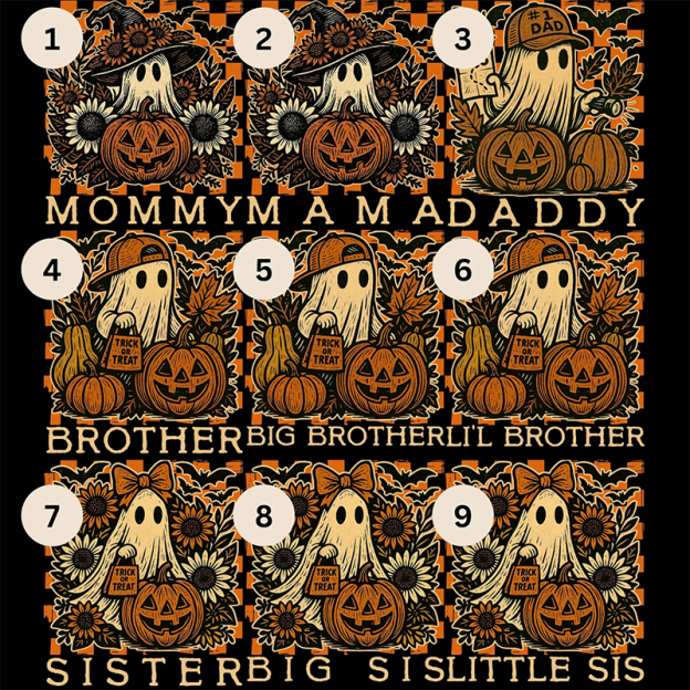 Personalized Pumpkin Patch Ghosts Halloween Family Matching Shirts