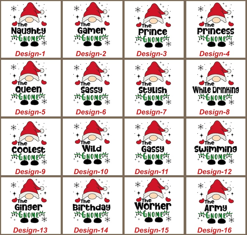 Christmas Custom Gnome Matching T-Shirts Beepumpkin