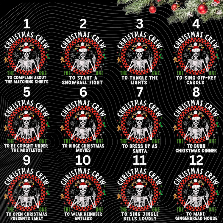 Personalized Skeleton Funny  Christmas Crew Matching Blue Pajamas Beepumpkin