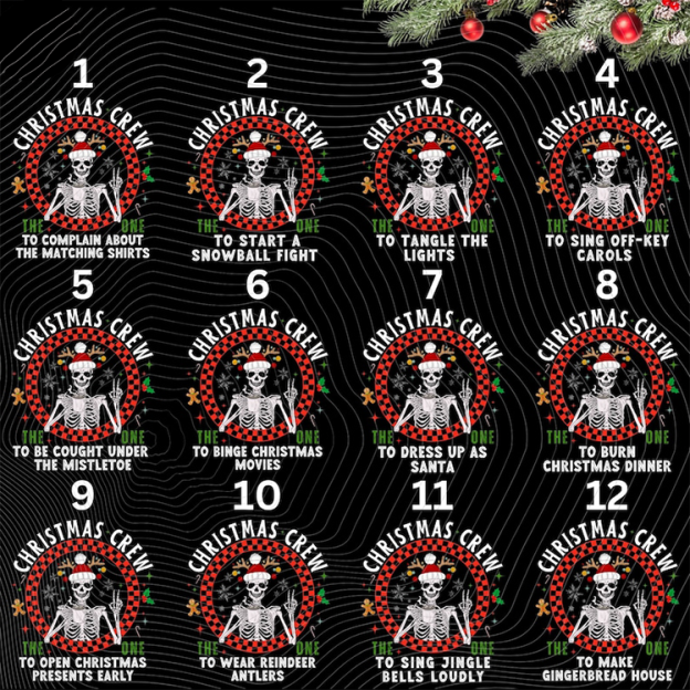 Personalized Skeleton Funny  Christmas Crew Matching Blue Pajamas Beepumpkin