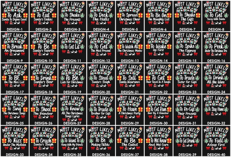 Personalized 200 Most Likely Christmas Family Matching T-Shirts Beepumpkin