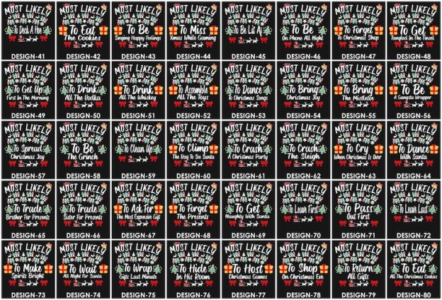 Personalized 200 Most Likely Christmas Family Matching T-Shirts Beepumpkin