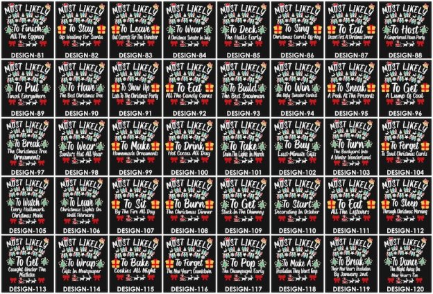 Personalized 200 Most Likely Christmas Family Matching T-Shirts Beepumpkin