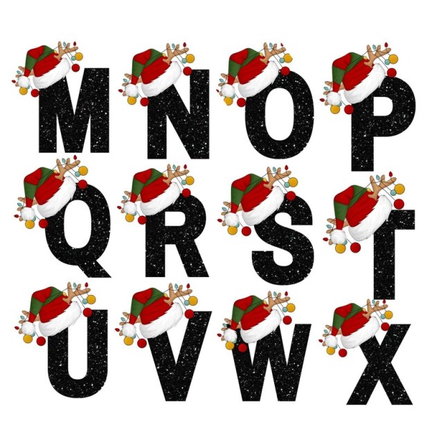 Personalized Christmas Alphabet Family Matching Blue Pajamas Beepumpkin