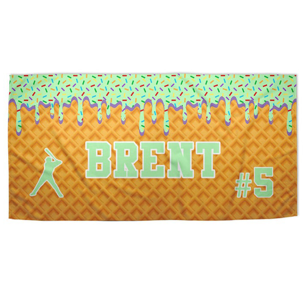 Personalized Ice Cream Drip Baseball Beach Blanket