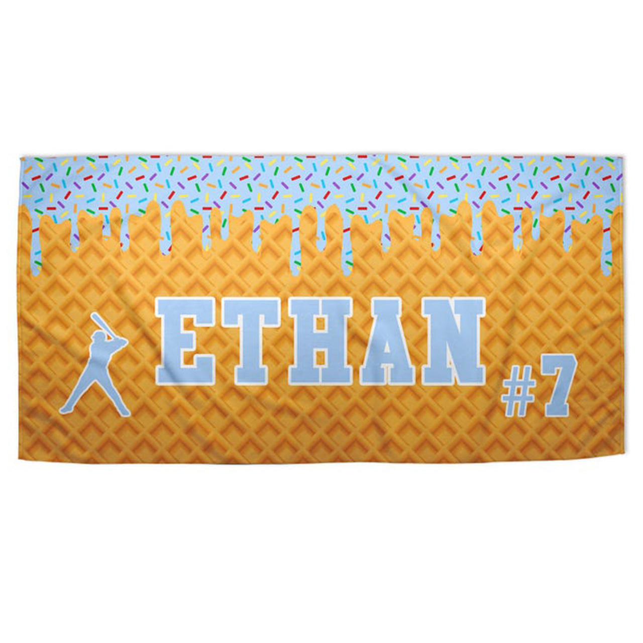 Personalized Ice Cream Drip Baseball Beach Blanket