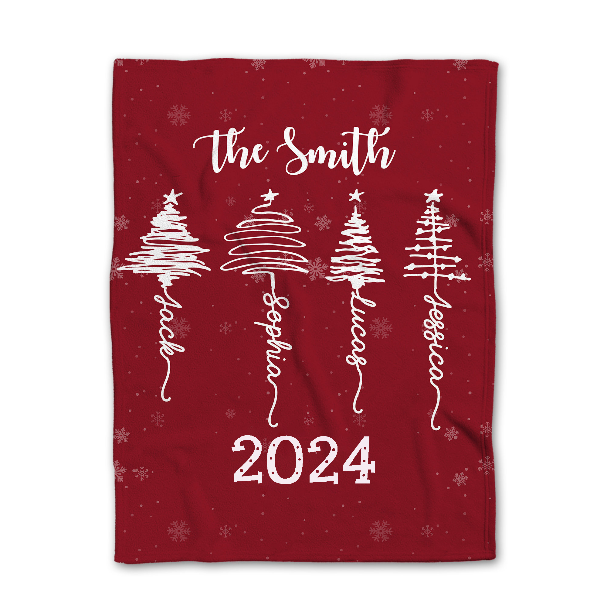 Personalized Christmas Tree Soft Blanket Beepumpkin