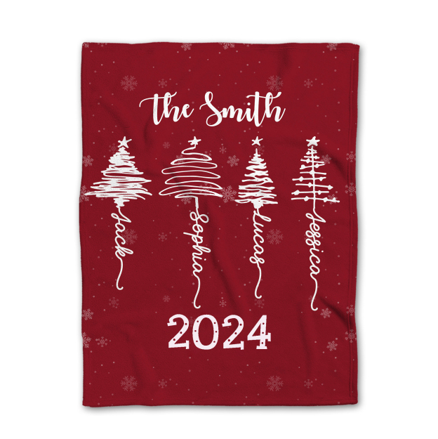 Personalized Christmas Tree Soft Blanket Beepumpkin