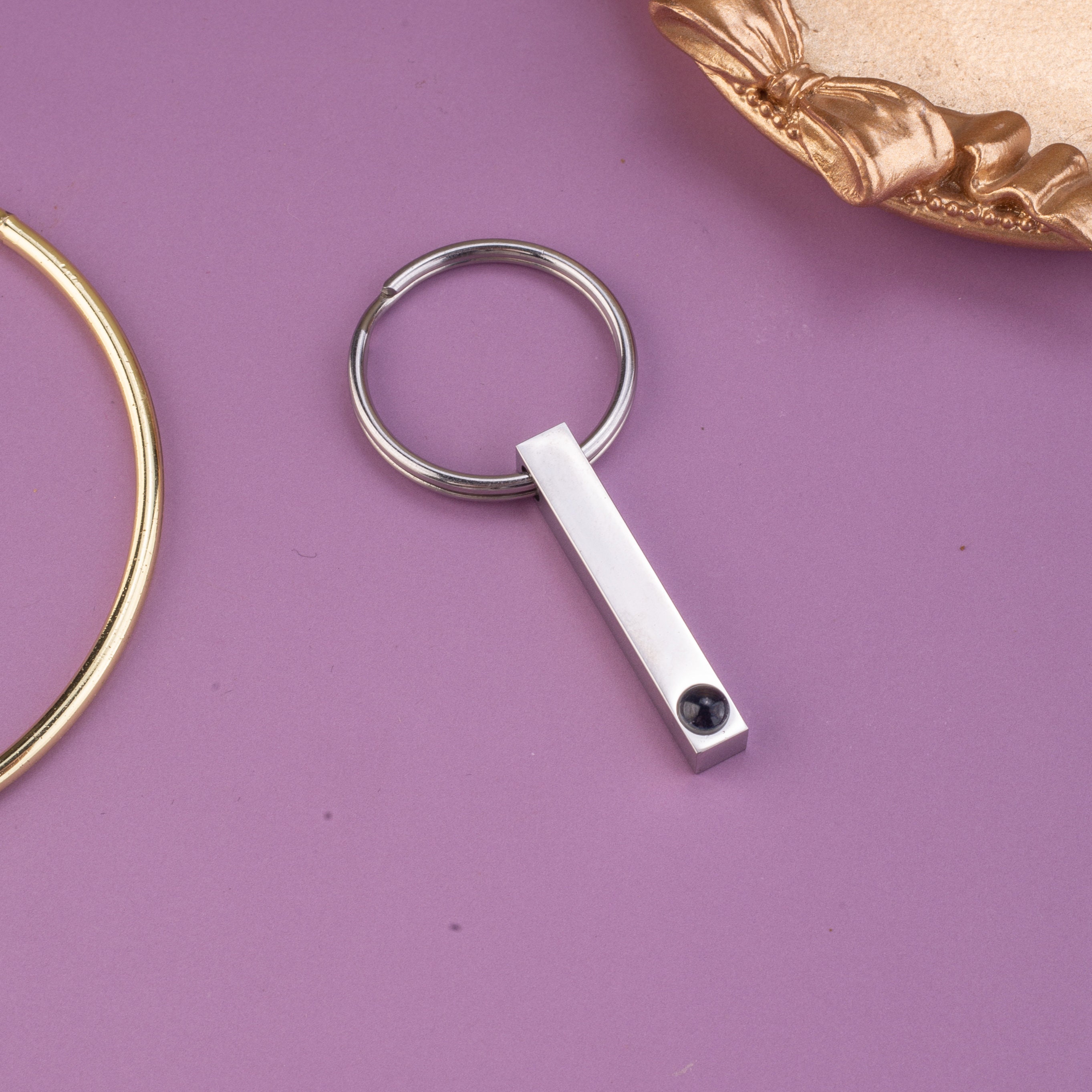 Personalized Memorial Picture Keychain Bar Keyring