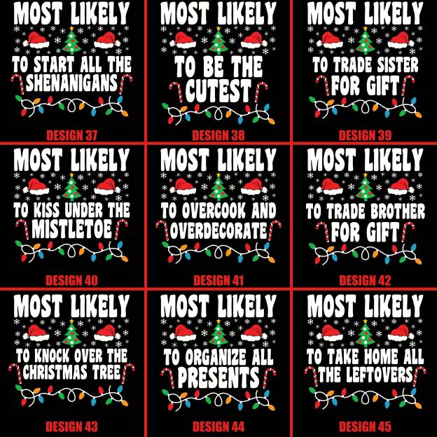 Most Likely To Light Tree Family Matching T-Shirts Beepumpkin