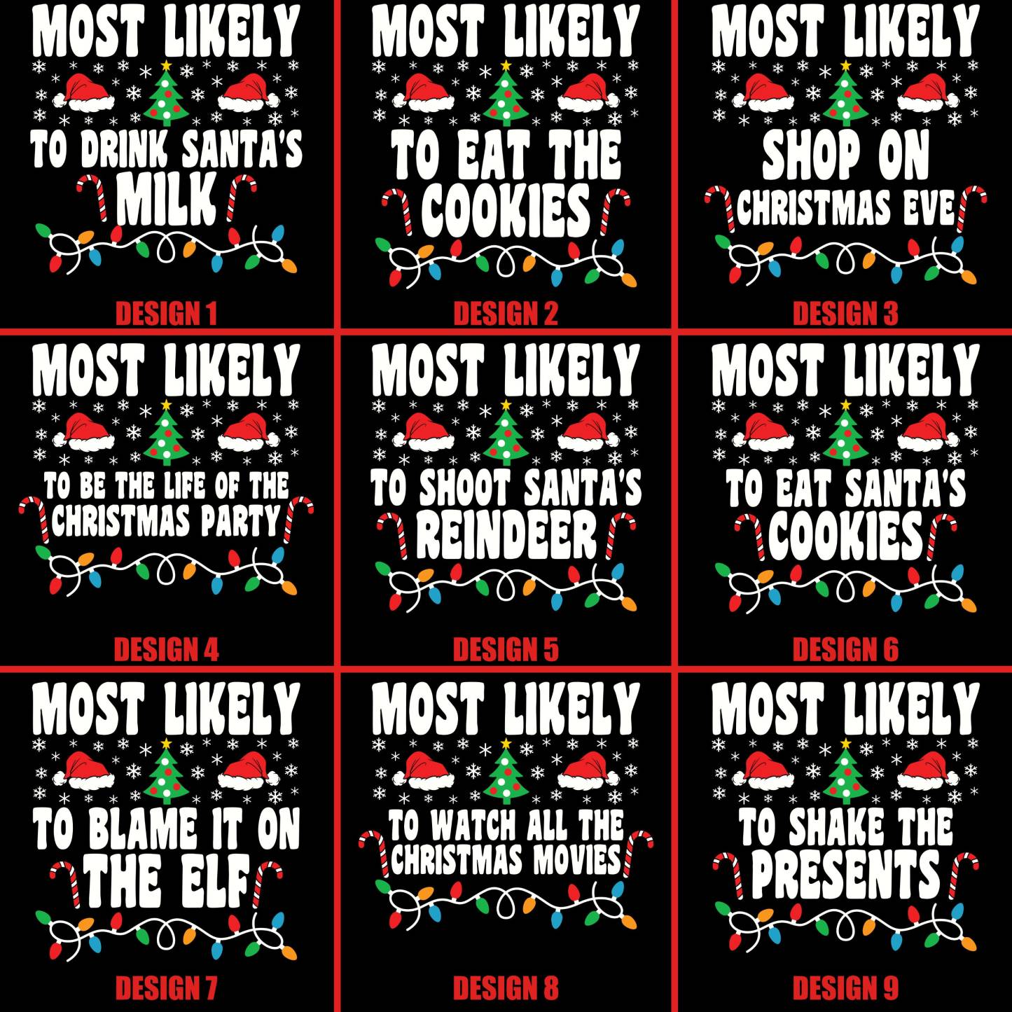 Most Likely To Light Tree Family Matching T-Shirts Beepumpkin