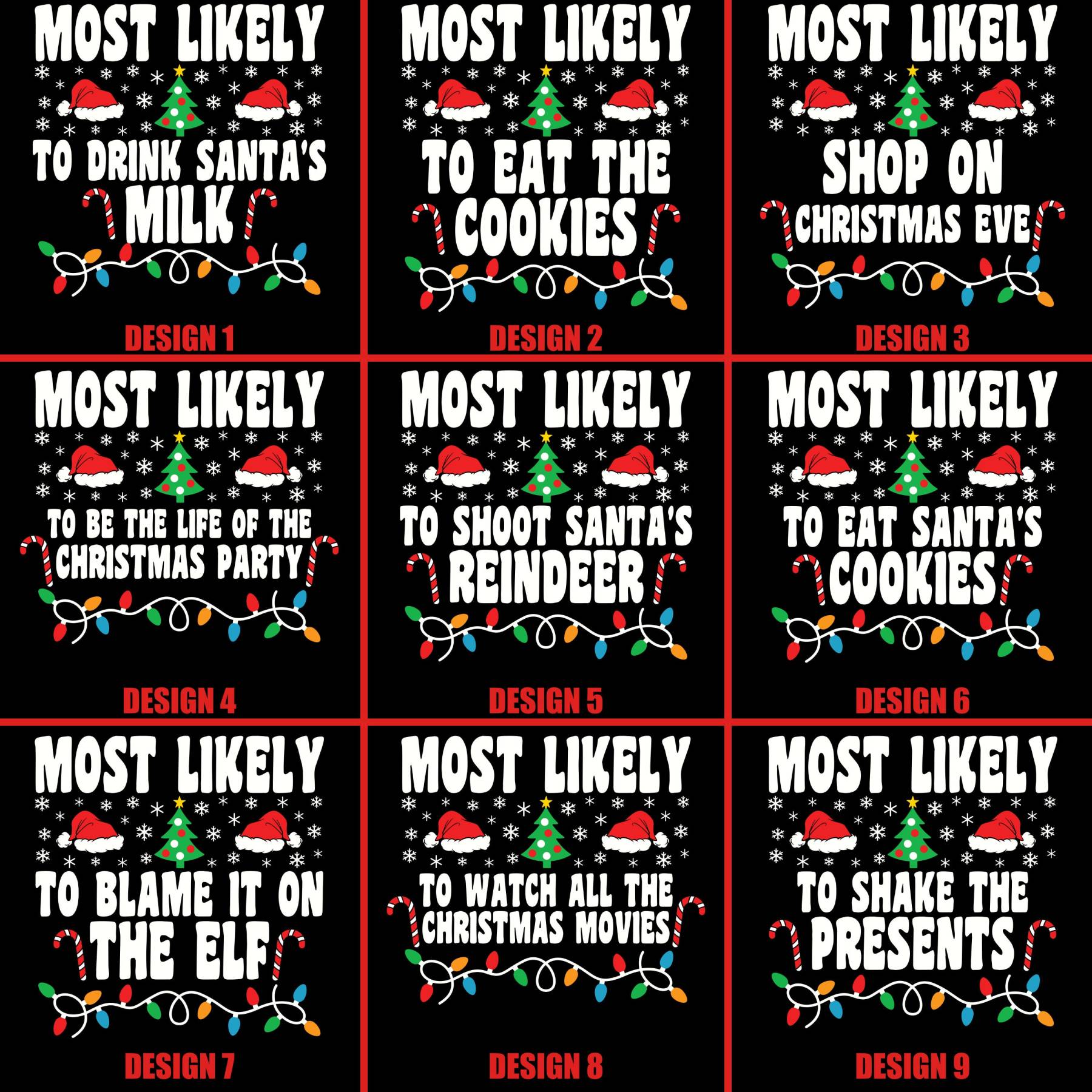 Most Likely To Light Tree Family Matching T-Shirts Beepumpkin