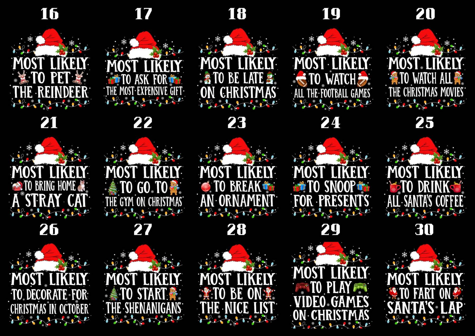 Most Likely Christmas Santa Hat Family Matching T-Shirts Beepumpkin