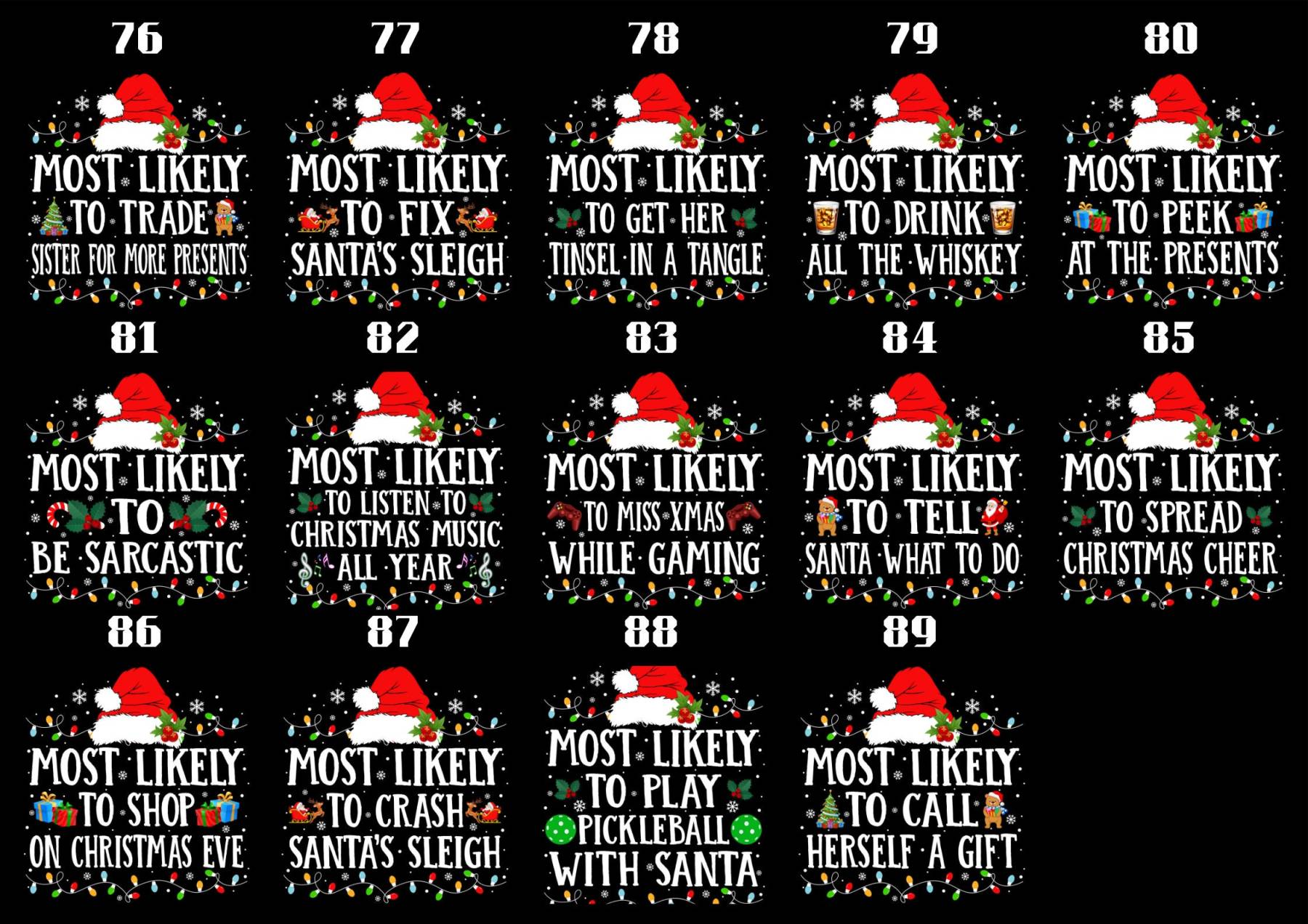 Most Likely Christmas Santa Hat Family Matching T-Shirts Beepumpkin