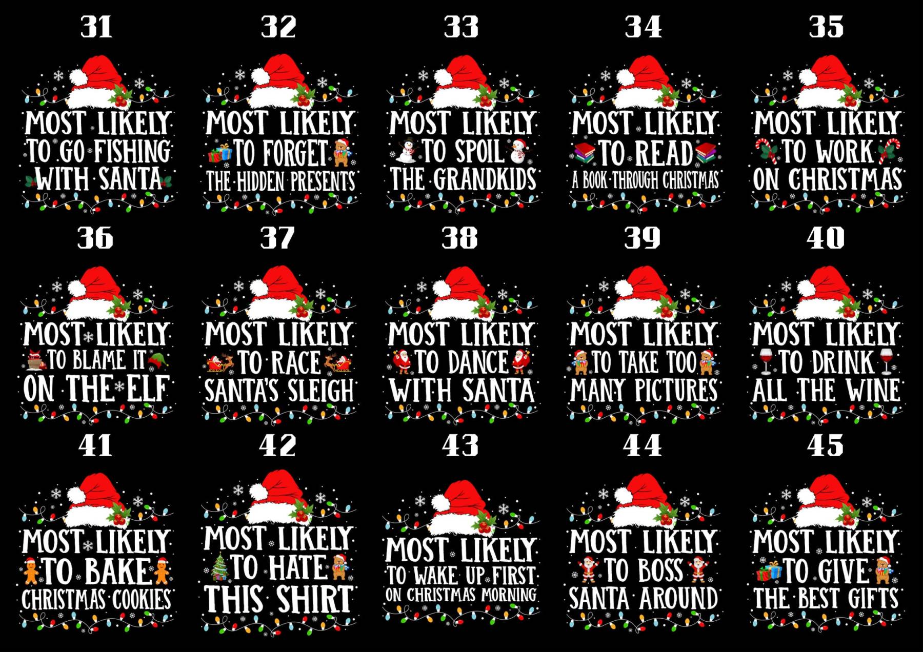 Most Likely Christmas Santa Hat Family Matching T-Shirts Beepumpkin