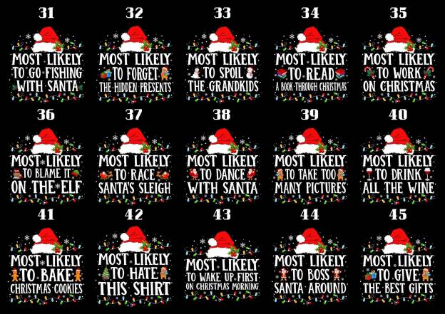 Most Likely Christmas Santa Hat Family Matching T-Shirts Beepumpkin
