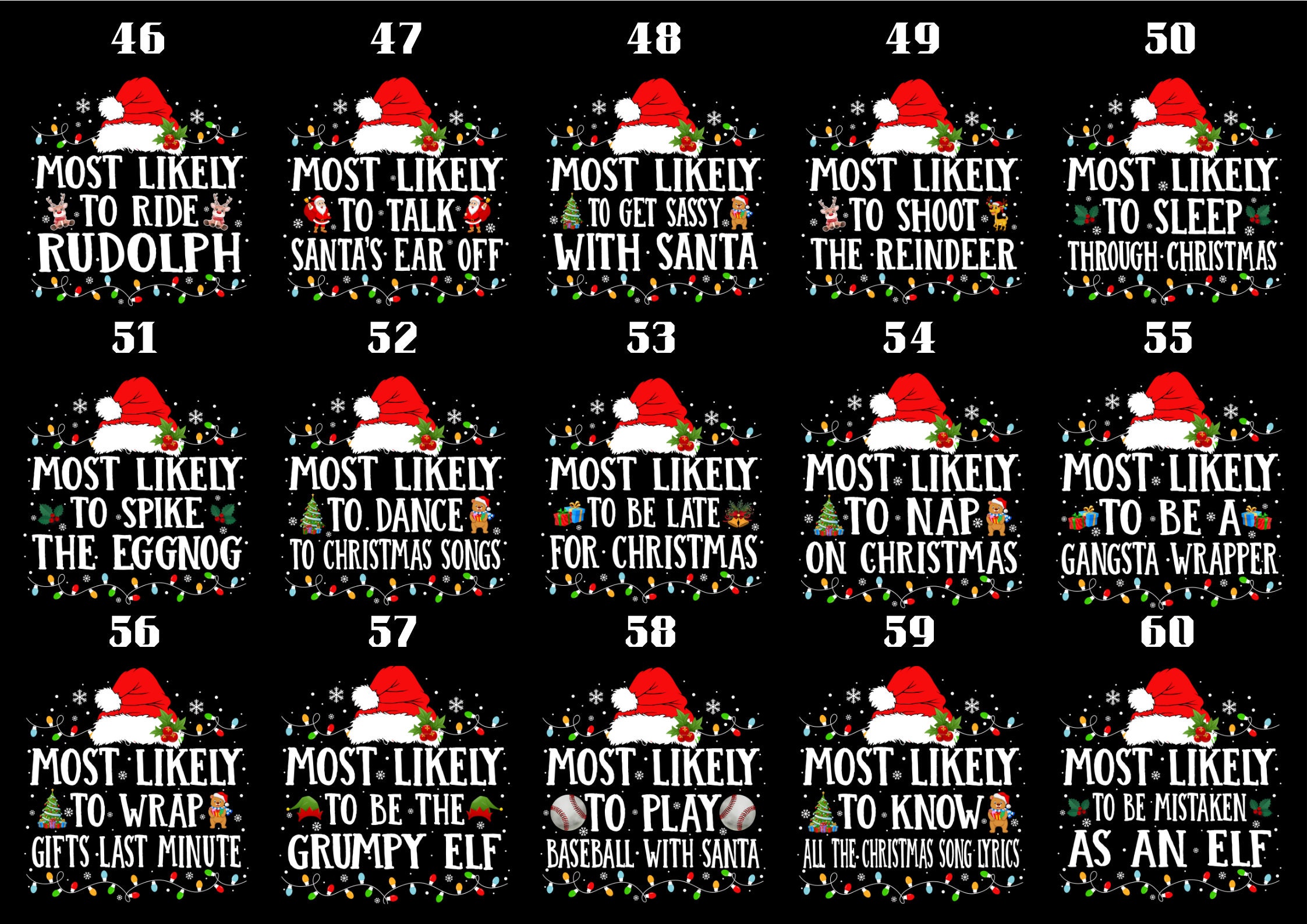 Most Likely Christmas Santa Hat Family Matching T-Shirts Beepumpkin
