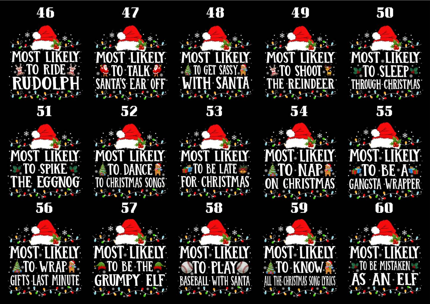 Most Likely Christmas Santa Hat Family Matching T-Shirts Beepumpkin