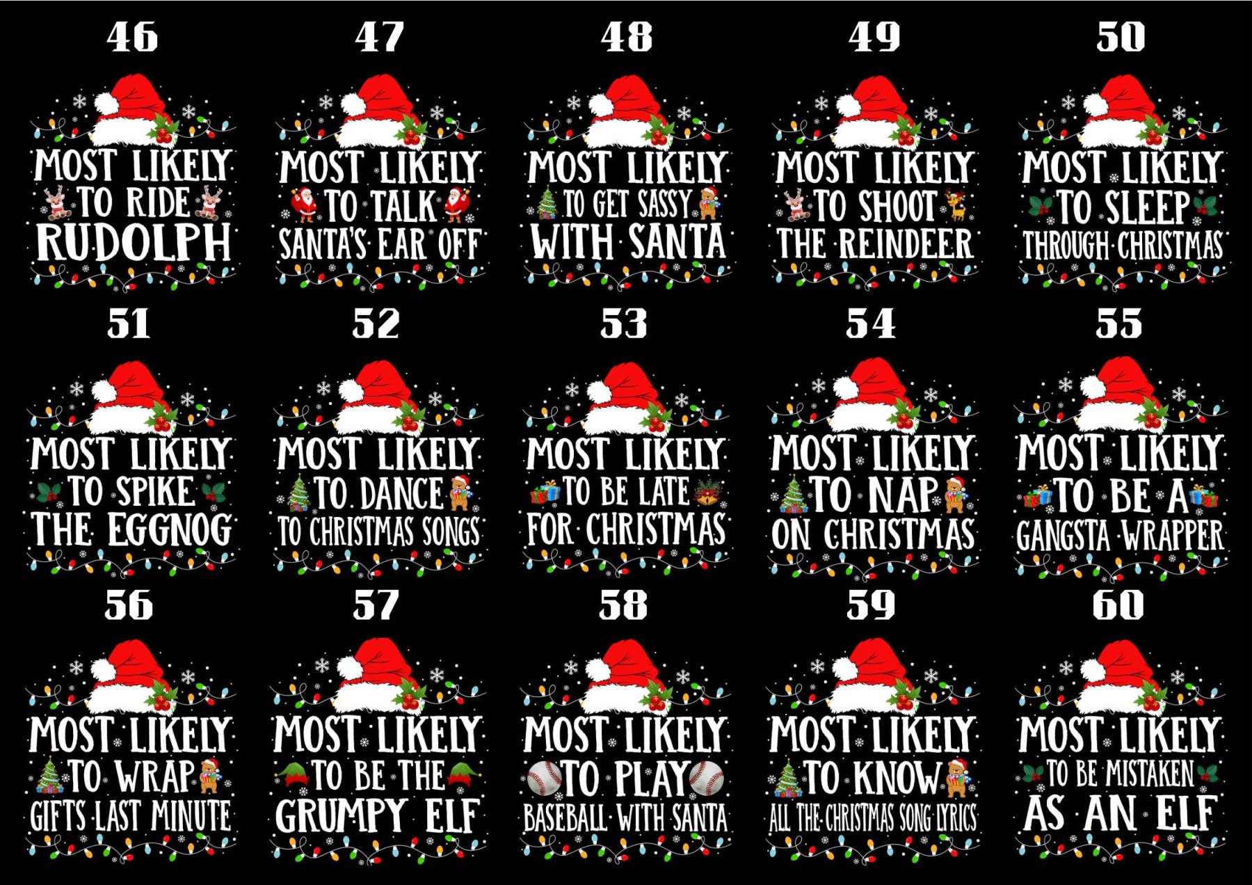 Most Likely Christmas Santa Hat Family Matching T-Shirts Beepumpkin