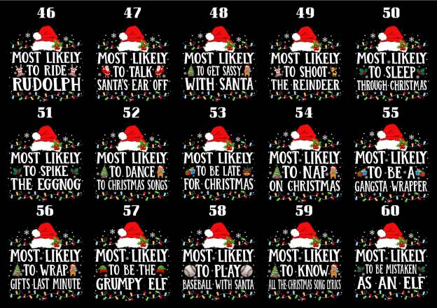 Most Likely Christmas Santa Hat Family Matching T-Shirts Beepumpkin