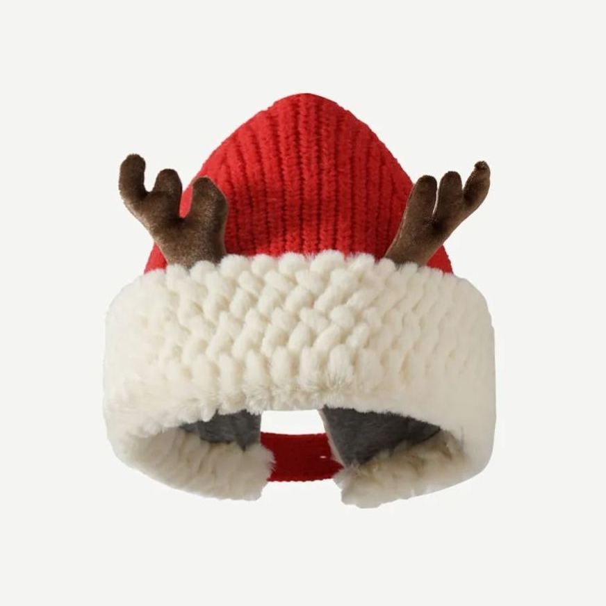 Christmas Cute Antlers Plush Hat