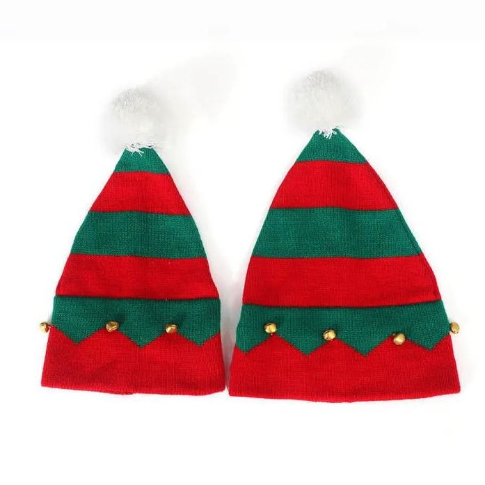 Matching Christmas Bell Knitted Beanie