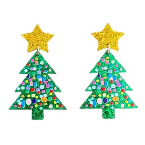 Christmas tree colorful stars sequins