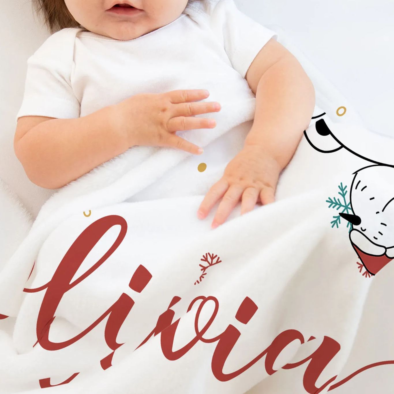 Personalized Bear and Penguin Christmas Blanket Beepumpkin