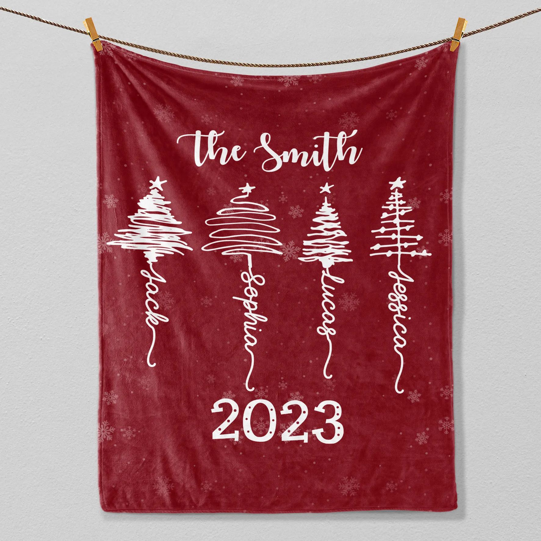 Personalized Christmas Tree Soft Blanket Beepumpkin