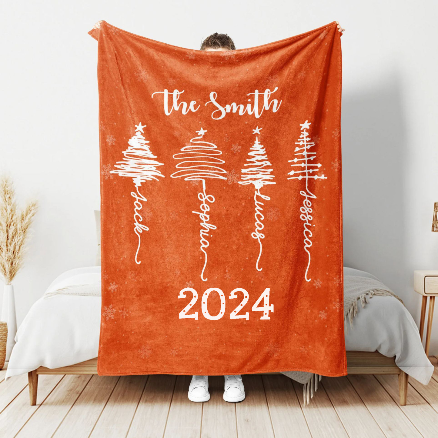 Personalized Christmas Tree Soft Blanket Beepumpkin