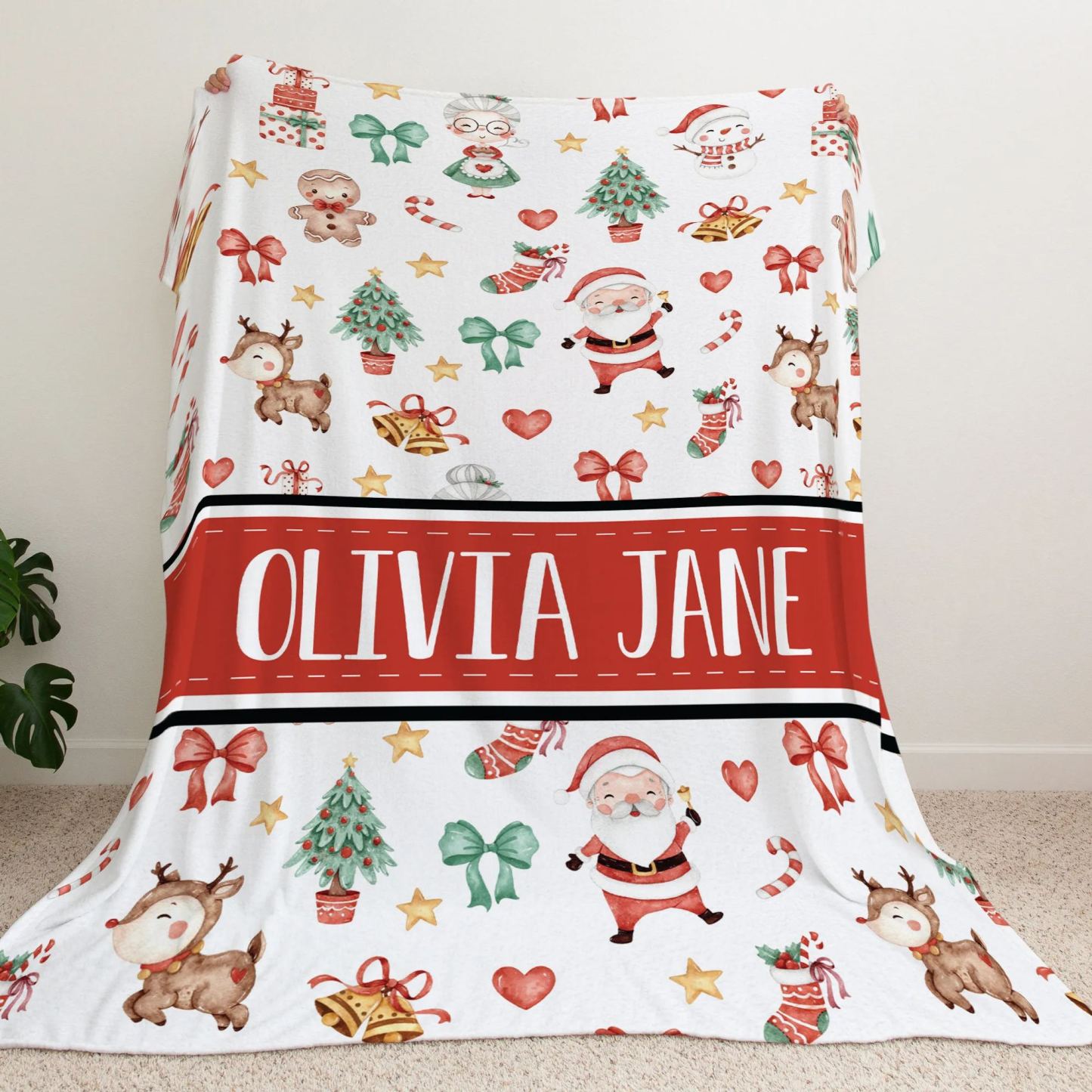 Personalized Baby's First Christmas Blanket Beepumpkin
