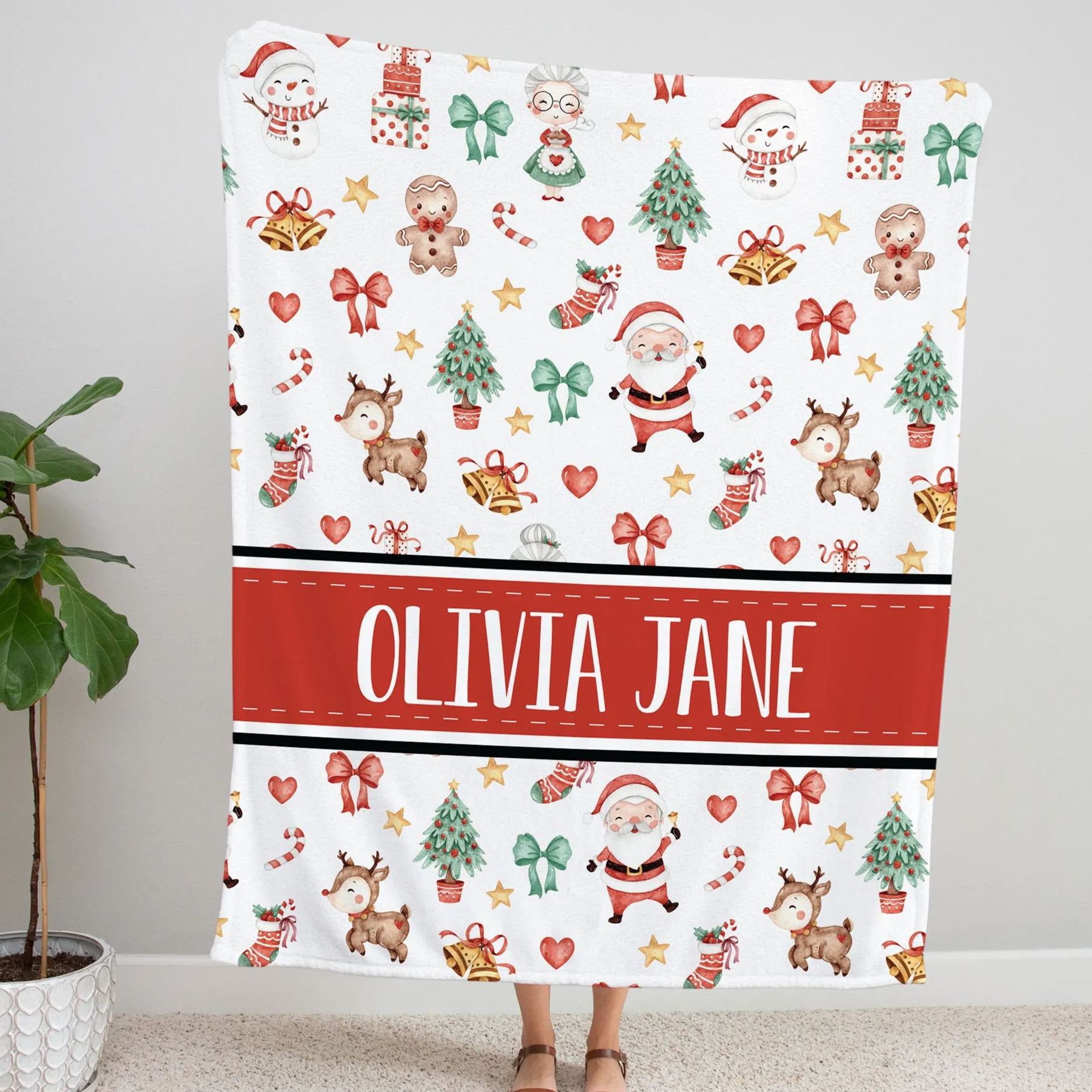 Personalized Baby's First Christmas Blanket Beepumpkin