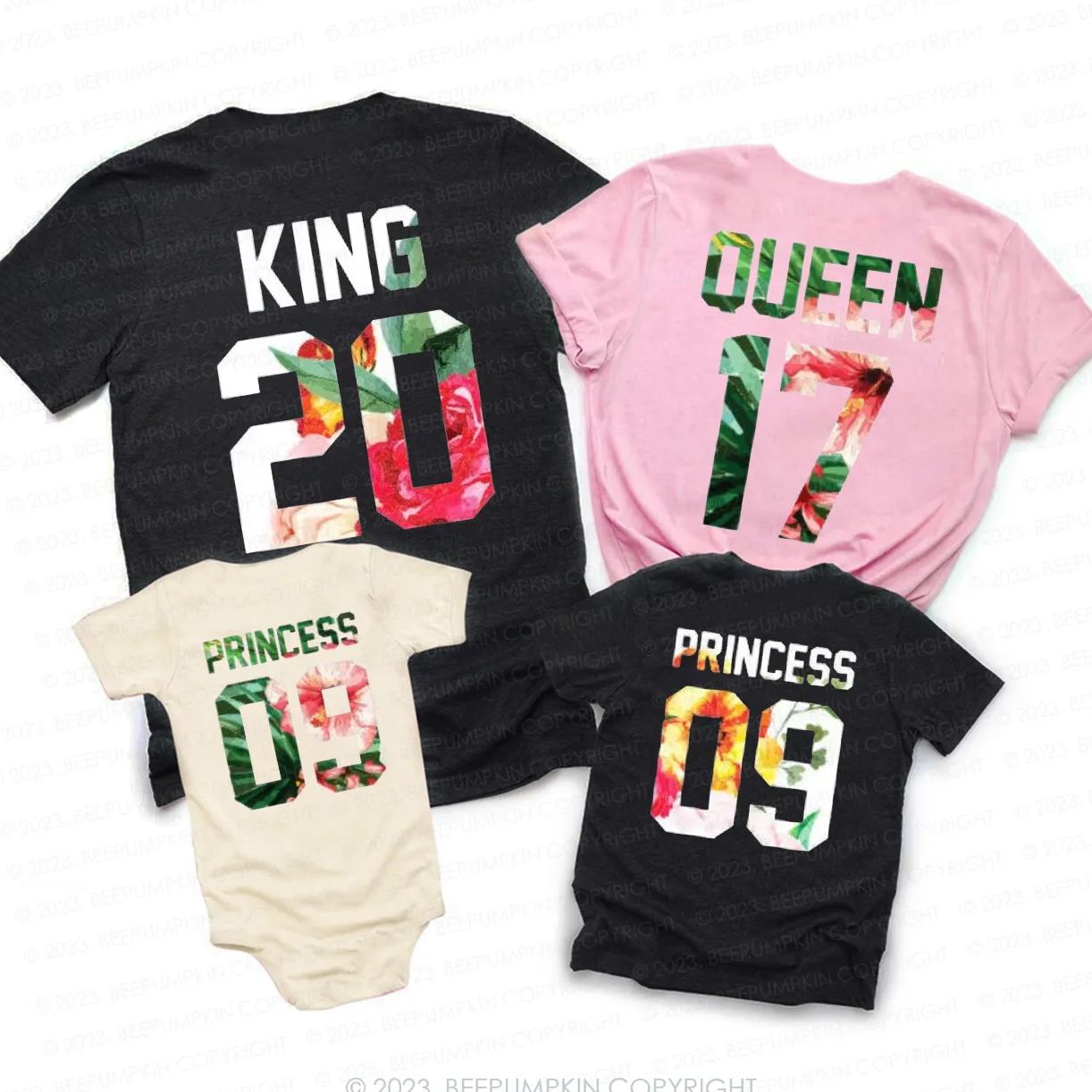 Personalized King Queen Prince Princess Matching Shirts
